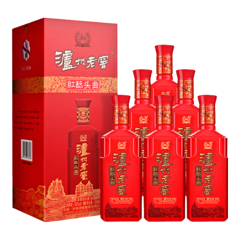 ���ڲ�����LUZHOULAOJIAO/�����Ͻ� ����ͷ�� 52�� �׾� Ũ���� 500ml 52�� 500mL 6ƿ 358Ԫ