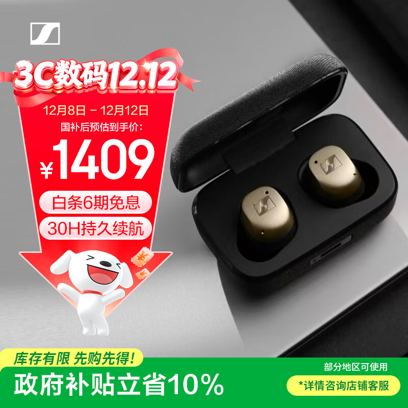 森海塞尔（Sennheiser）【政府补贴】MOMENTUM真无线4代蓝牙耳机 特别设计版 主动降噪 曜金黑 