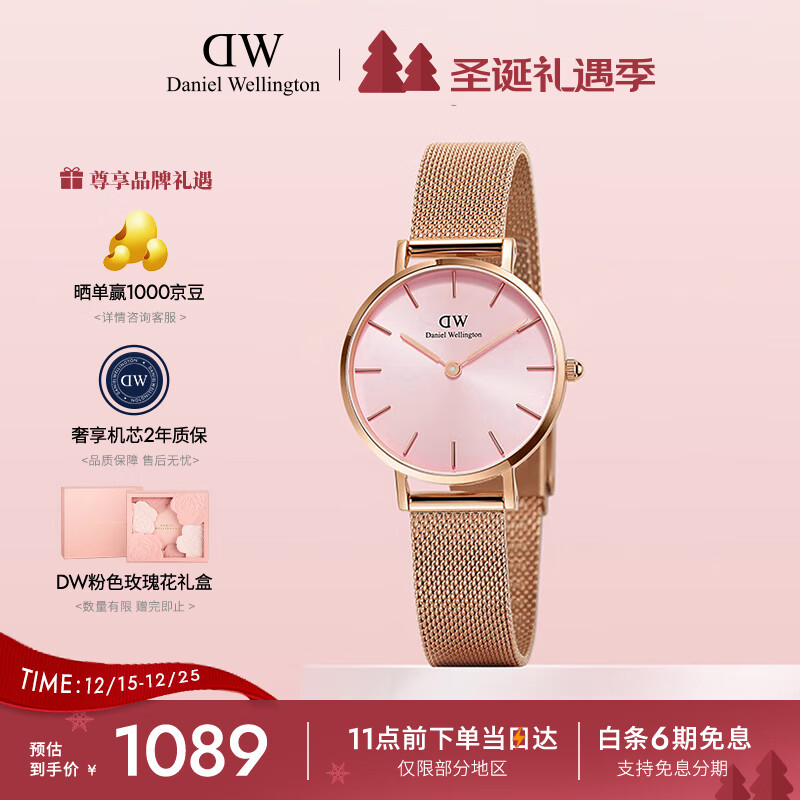 丹尼尔惠灵顿（DanielWellington）DW手表女欧美表简约钢带石英女士手表送女友节日礼物DW00100368