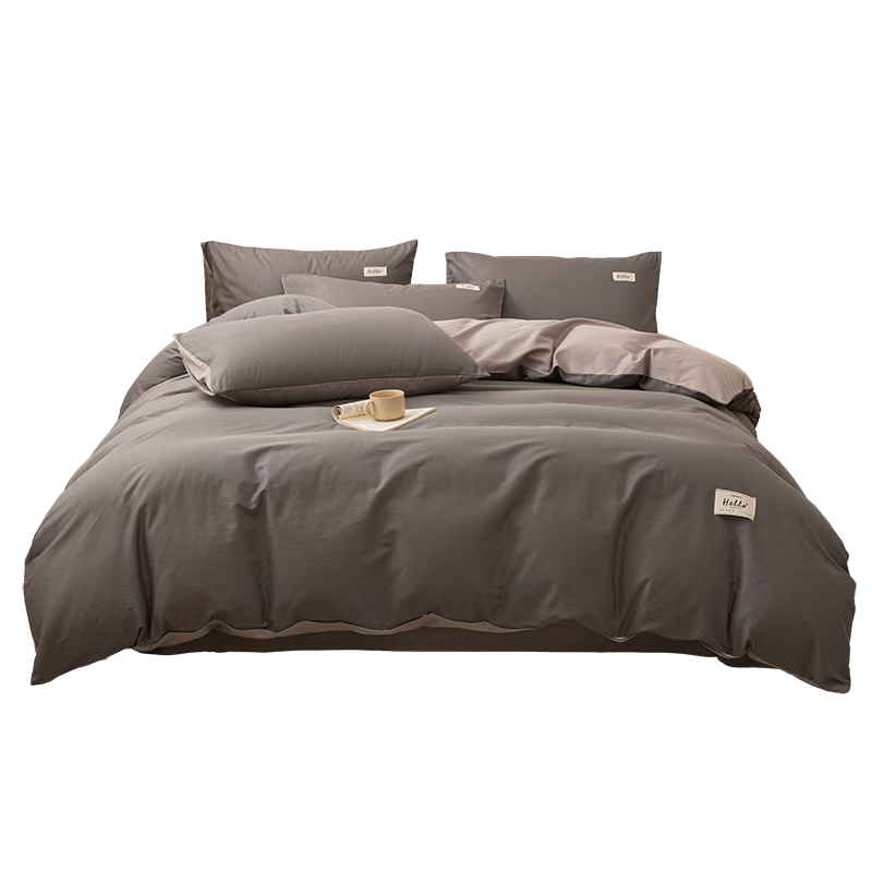 无印良品100%纯棉四件套床上用品全棉床单被套200*230cm1.5/1.8米床