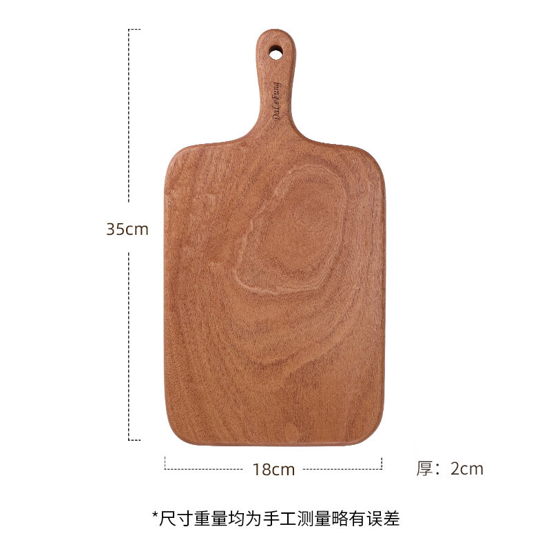 达乐丰乌檀木整木水果板切菜板木砧板牛排板切水果菜板 小号35*18*2cm