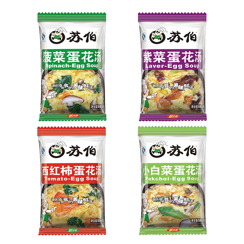 苏伯 蛋花汤速食汤菠菜速溶汤包紫菜蛋花汤冲泡即食小包冻干 6g*20包（紫菜）