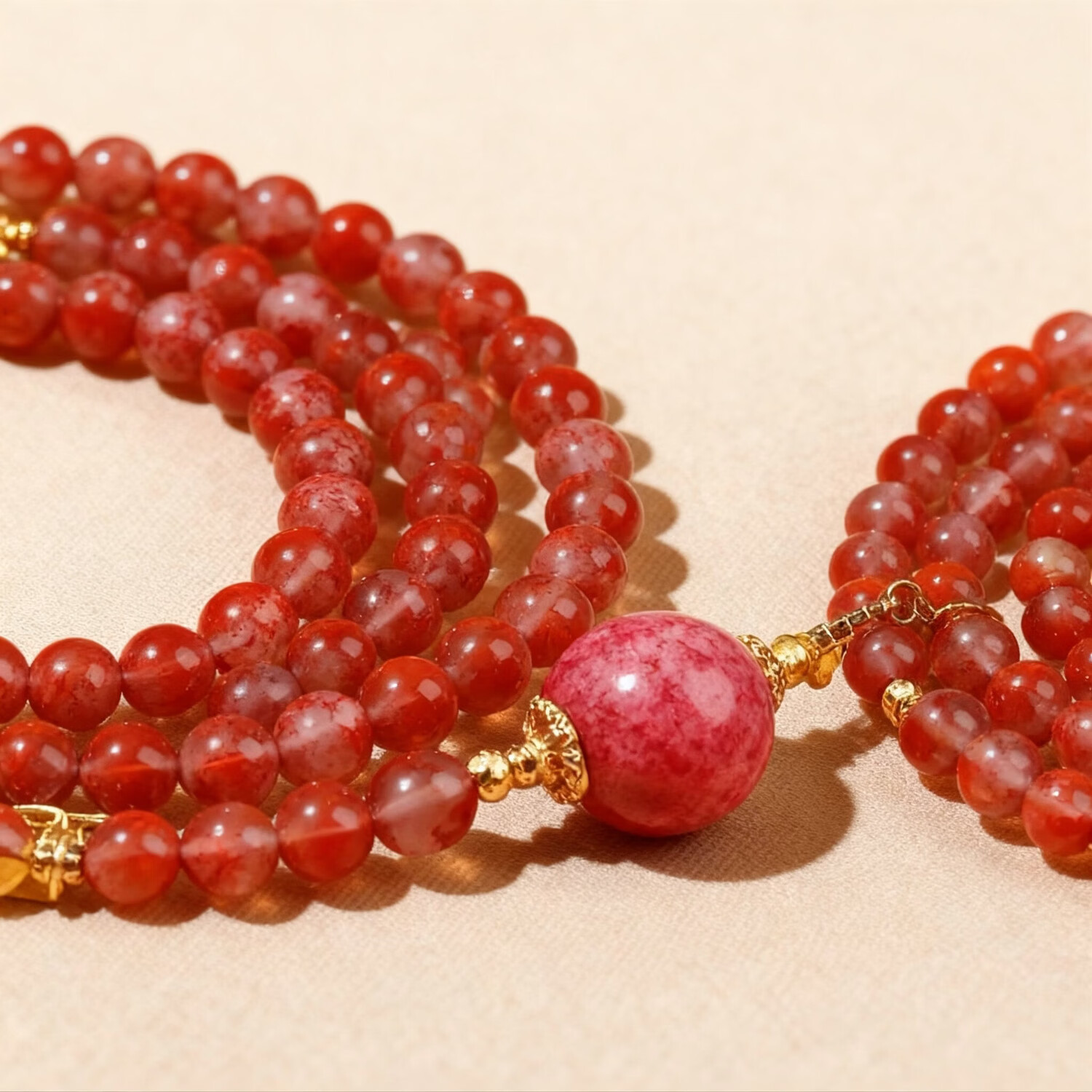 新年礼物本命年礼物天然南红手串项链女金发晶和田玉翡翠