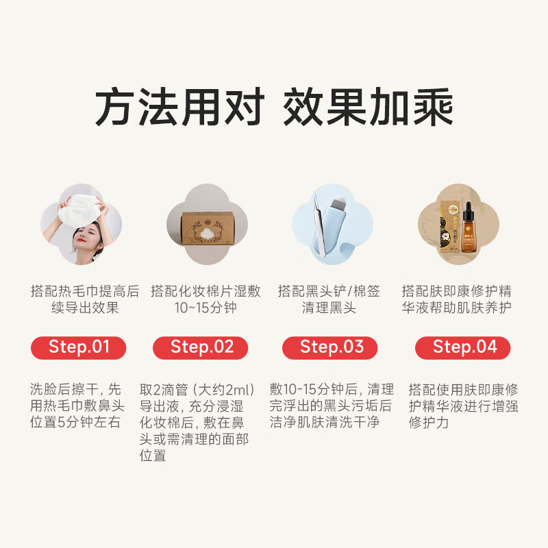 老中医(LAOZHONGYI)黑头导出精华液女改善痘痘溶解黑头铲子白头粉刺去铲皮刀男女士 黑头导出精华液35ml