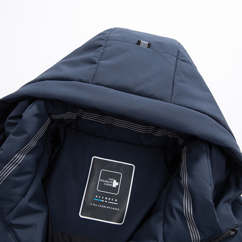 罗蒙（ROMON）羽绒服男冬季时尚休闲短款连帽外套中青年男士保暖上衣 22777藏青 XL (180) 【建议130-145】