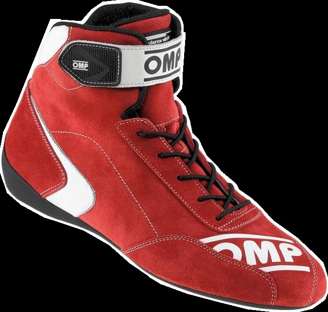 REGYOMP赛车鞋 中高帮靴子卡丁车赛车鞋 阻燃防火FIA认证 OMP红白色-格 42