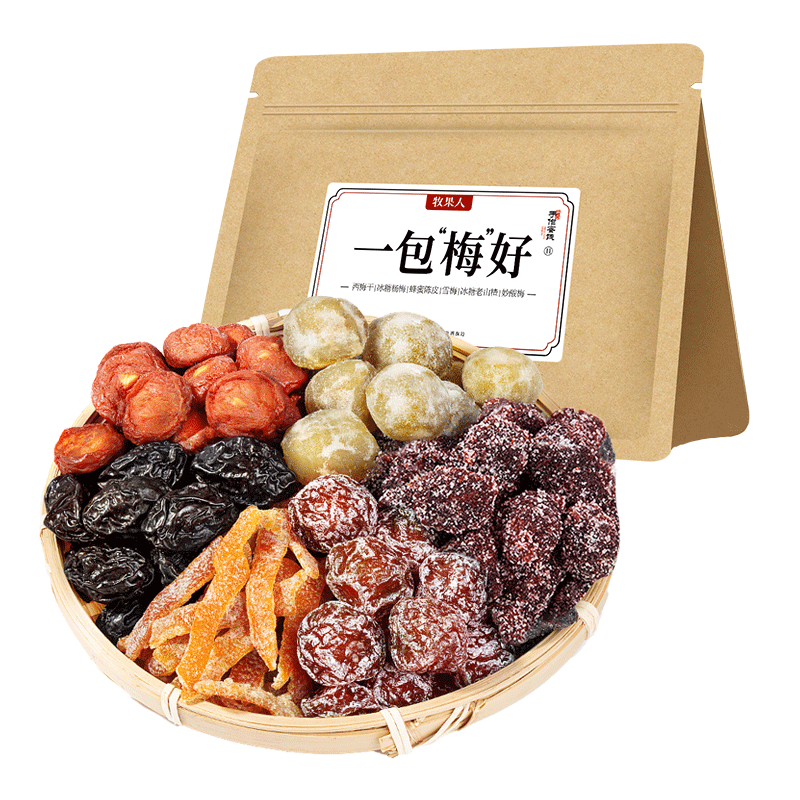 牧果人一包梅好梅子果干蜜饯网红果脯休闲办公室零食 混合尝鲜组合500g