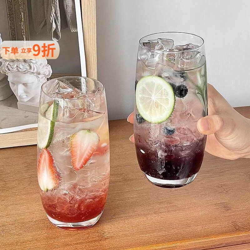 泰禧阁莫吉托杯网红餐厅水果茶杯玻璃杯喝水杯子冷饮品家用果汁杯 夏季莫吉托520ml【1个装】