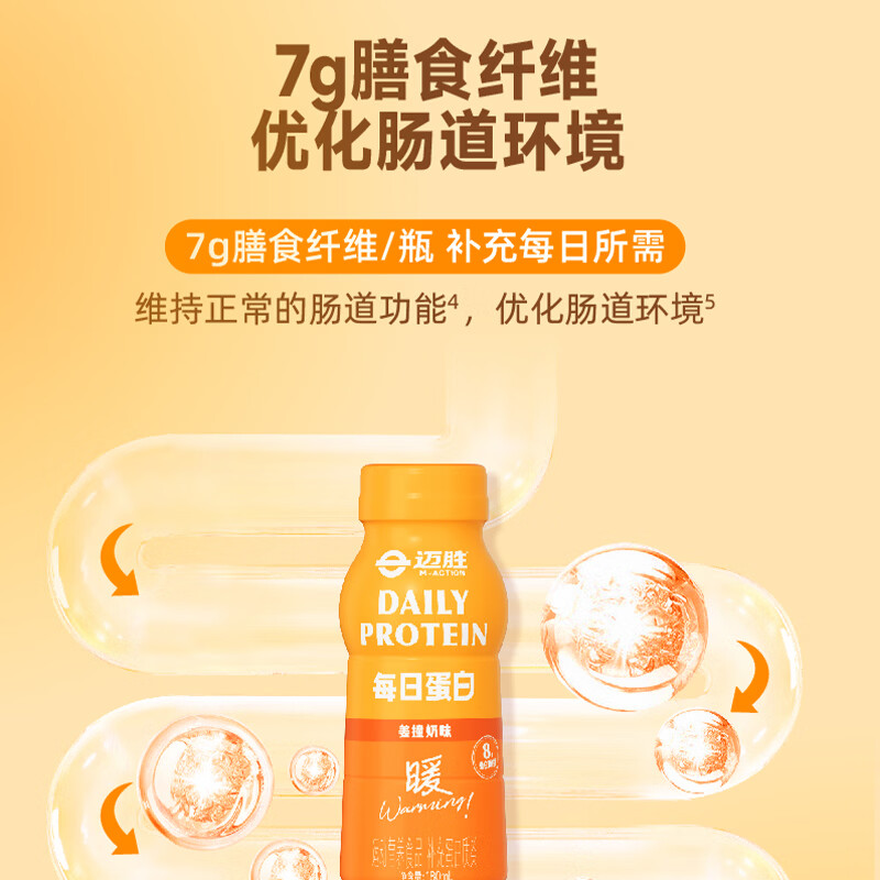 迈胜每日液体蛋白饮姜黄暖暖运动后恢复健身增肌营养乳清蛋白训练补剂 每日蛋白姜撞奶味 15瓶*1箱