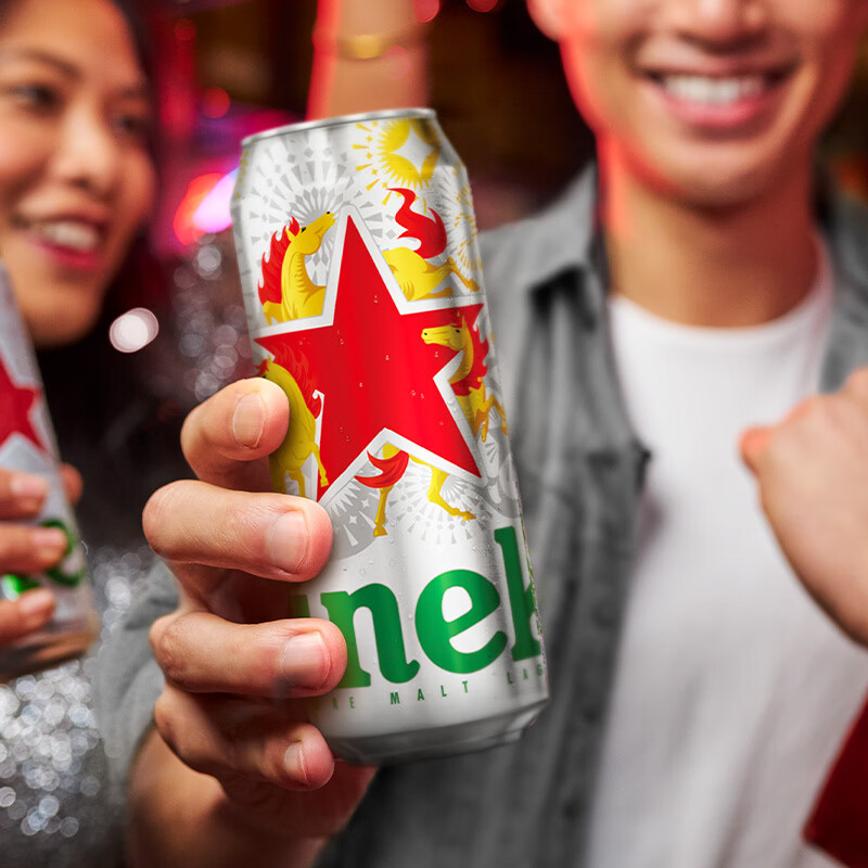 喜力啤酒 silver星银 整箱装清爽啤酒  马年礼盒 年货送礼 500mL 12罐