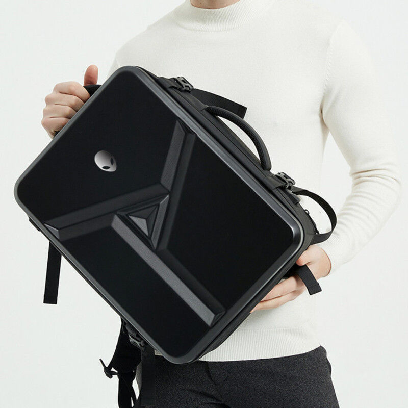 嘉丽诗适用外星人电脑包ALIENWARE外星人笔记本包硬壳双肩包17.3英寸巡 深浅蓝色+蓝外星人 16英寸