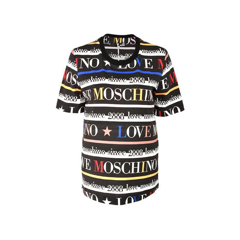 莫斯奇诺(moschino)/女士整体字母logo棉质短袖t恤w龙年奢饰品潮牌