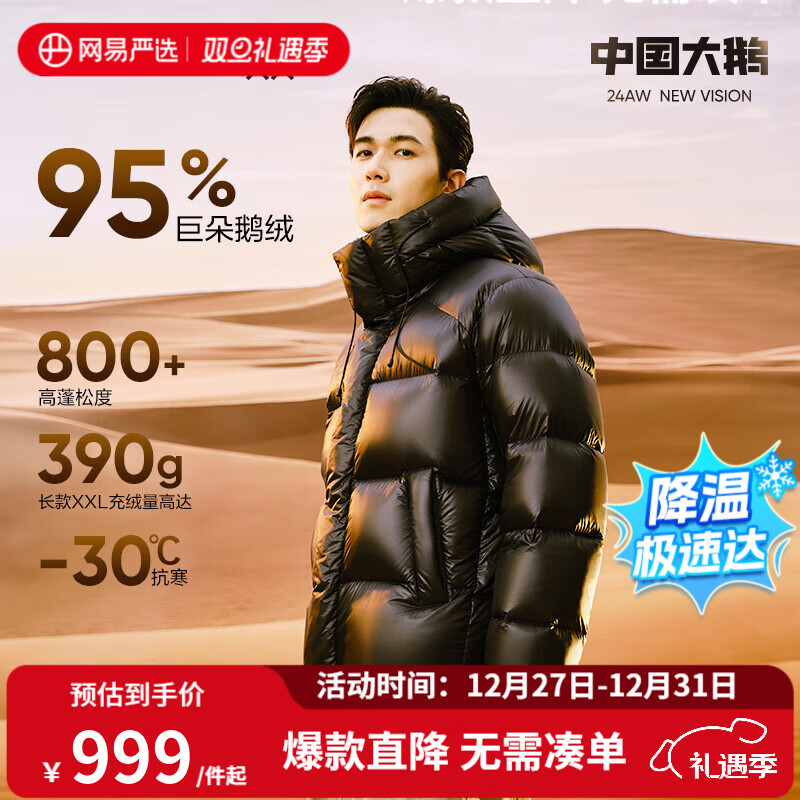 网易严选中国大鹅x燕云联名款焱2.0升级经典95白鹅绒羽绒服高蓬五防大被子 24年基础款-朱墨（常规款） -男女同款 S （165/88A）