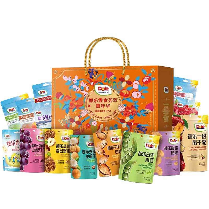 都乐（Dole）零食乐园嘉年华礼盒1625g 混合果干坚果蜜饯大礼包 节日礼物