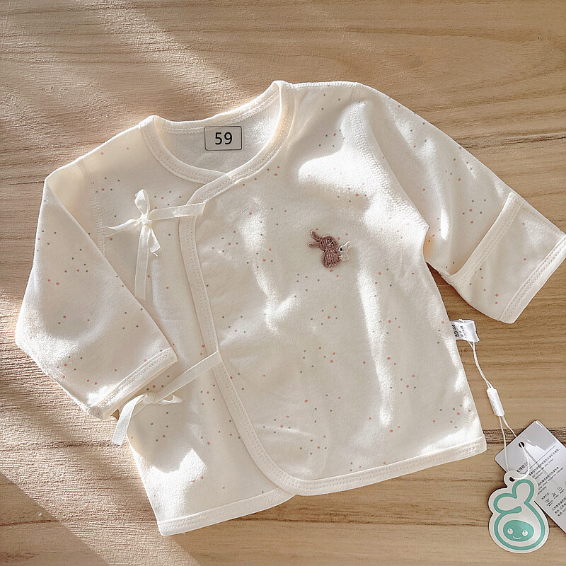 迪尼豆豆新生婴儿衣服夏季轻薄透气薄款绑带和尚服上衣初生儿宝宝分体