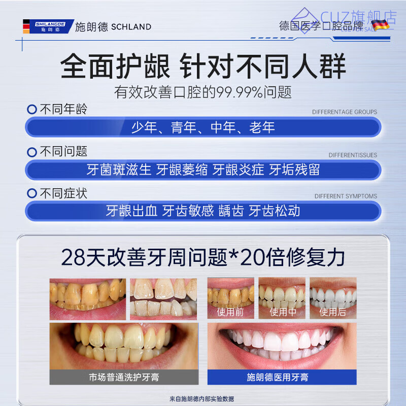 雅美 宁牙膏医用牙龈i萎缩修复再生重度牙口周炎专用膏治特脱敏 5支【买三送二  加强巩固】 官方授权