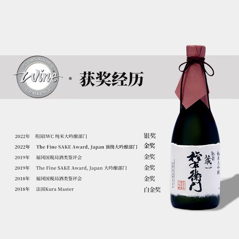 藏心全日空 日本清酒肥前藏心纯米大吟酿礼盒 权右卫门 三割八分720ml 纯米大吟酿720ml（实木礼盒）*2