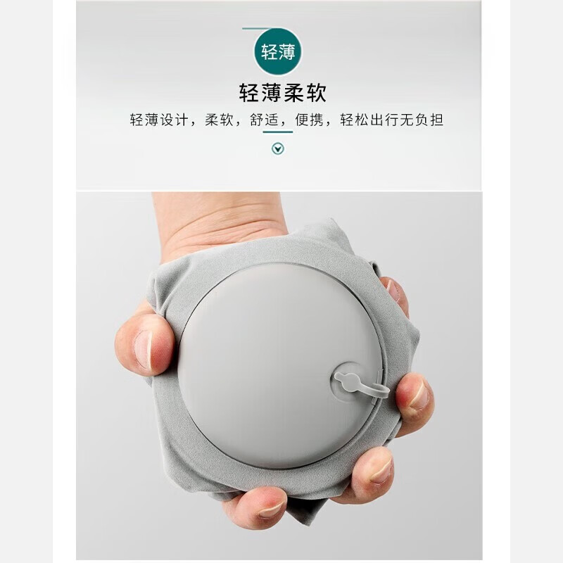 山头林村【优选百货】 充气枕头 户外便携式自动充气枕旅行枕靠垫按压午睡 【灰色】