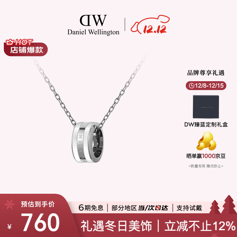 丹尼尔惠灵顿（DanielWellington）DW项链女情侣吊坠百搭时尚锁骨链七夕情人节礼物送女友DW00400304