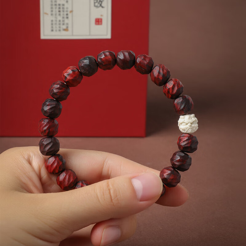 青山不改独家手作小叶紫檀手串印度老料二膘料男女礼物文玩手链云天 云天吞金兽蜜蜡款 9mm