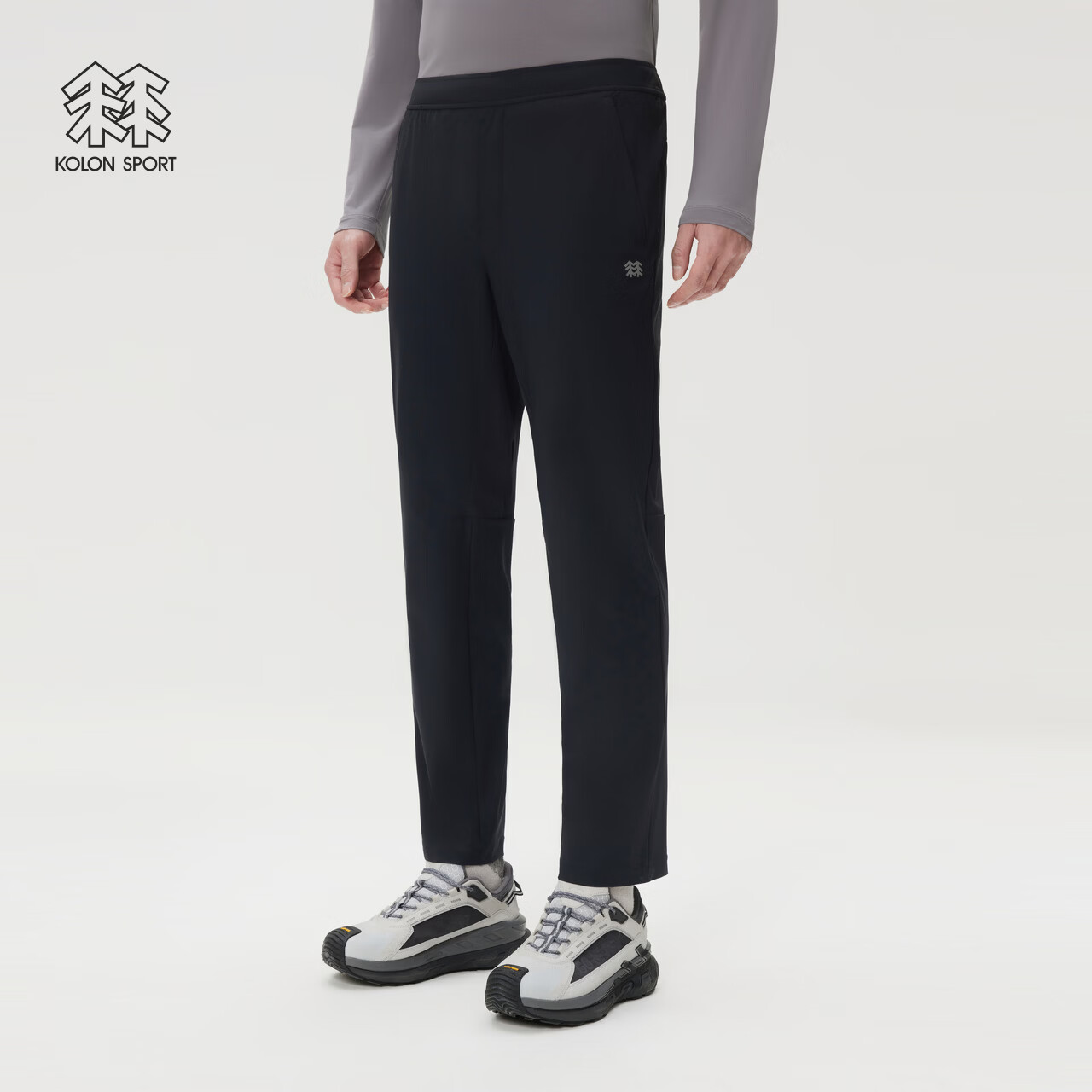 KOLON SPORT/可隆户外休闲裤 男士防晒UPF50+接触凉感针织裤 LHLP6MNT11-BK 黑色 XL 180/86A