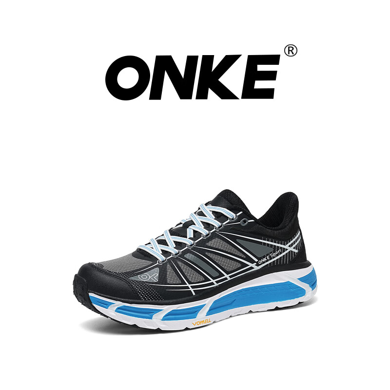 ONKE跑步鞋女冬季新款轻便透气防滑减震男女鞋厚底增高耐磨运动跑步鞋 普鲁士蓝 39