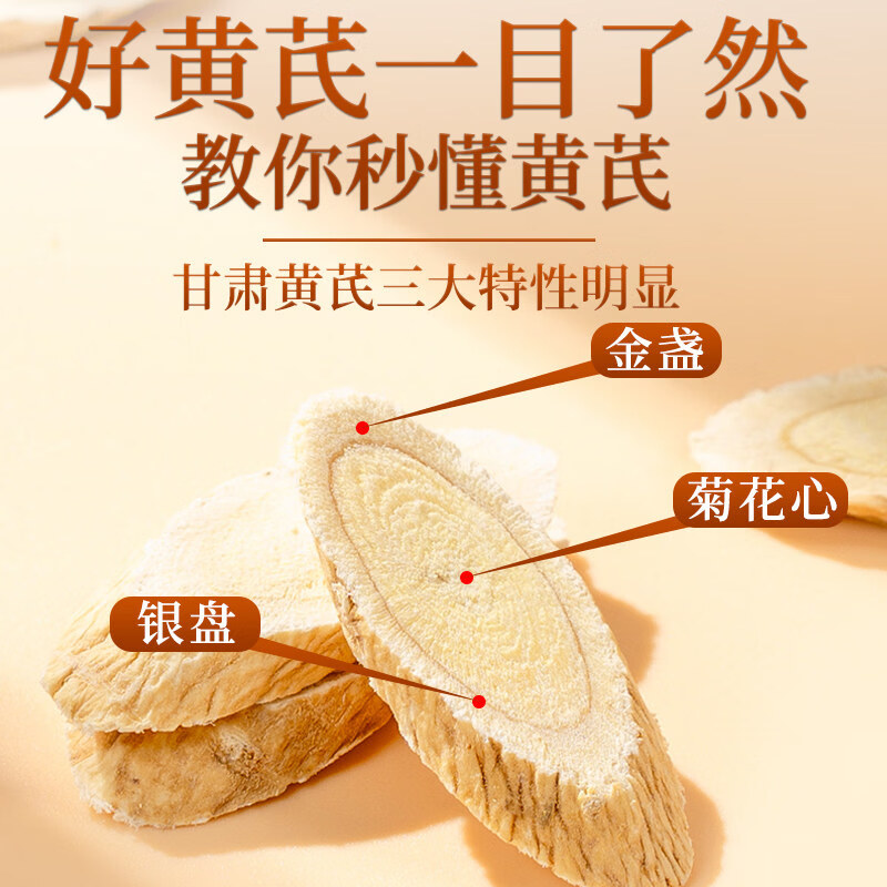 元聚祥协穆山姆同款甘肃岷县黄芪无硫正品中药材煲汤补气血泡水 岷县精选黄芪400g*【2罐装】 200g*2罐