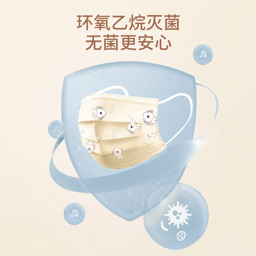 维德（WELLDAY）儿童医用外科口罩三层防护灭菌级防病毒细节飞沫秋冬季透气防风 医用外科灭菌级【100只】小黄狗