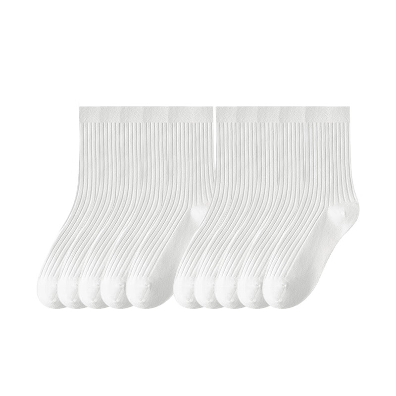 剑蔓高端抗起球棉 堆堆袜 女款10A级抗菌防臭袜子女 中筒 中长款 秋冬 拍1发10双白色【包含赠送共发 10双 均码