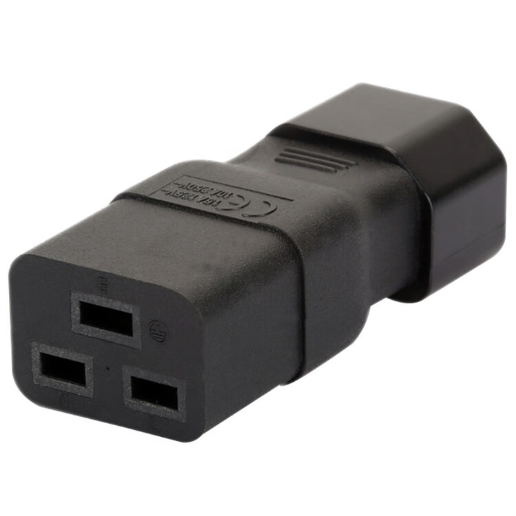 春程C20C19 PDU机柜电源转换器一转二插座机房电脑PDU转接插头UPS服务器IEC320C14转C13品公母头可折卸 C13品公头转C19品母头PDU转换头