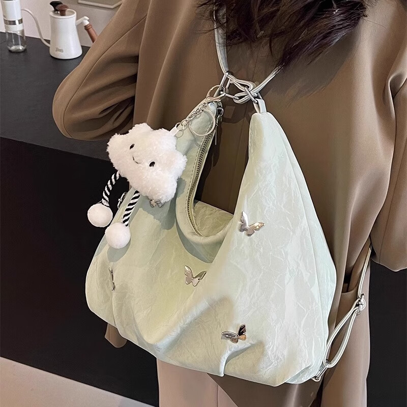 DL胖东来同款小众手提包大容量包包女斜挎包2025新款夏天通勤托 黑色【高品质】