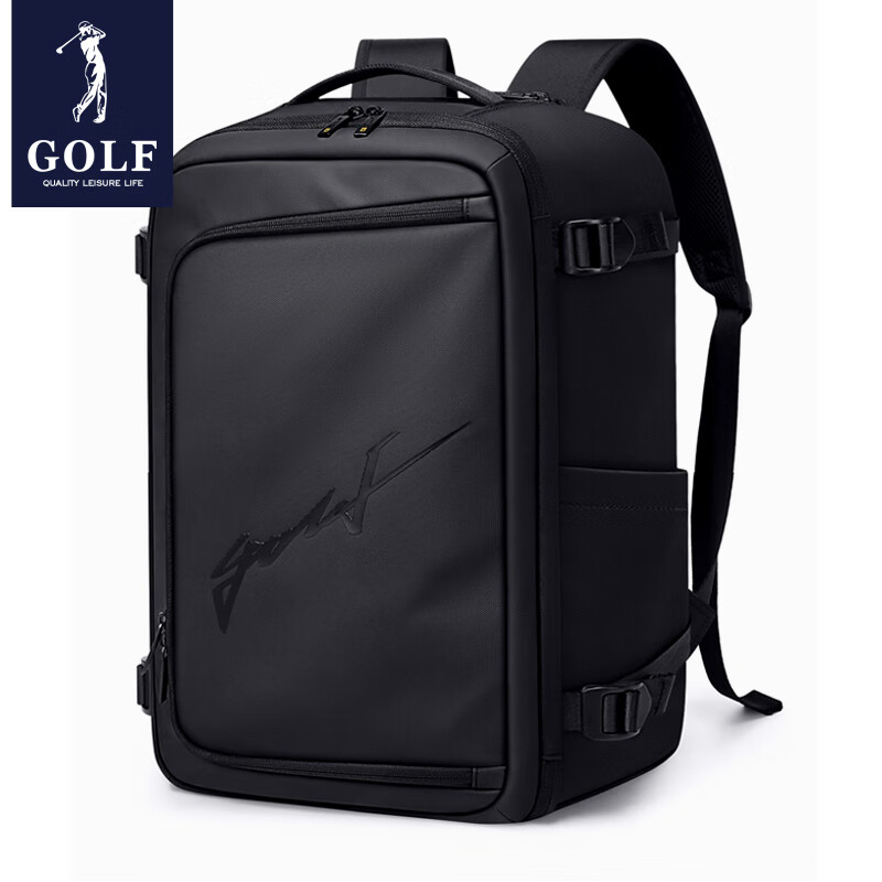高尔夫（GOLF）双肩包男士运动背包女休闲旅行学生书包防泼水通勤出游背包【Q】 款式10-黑色