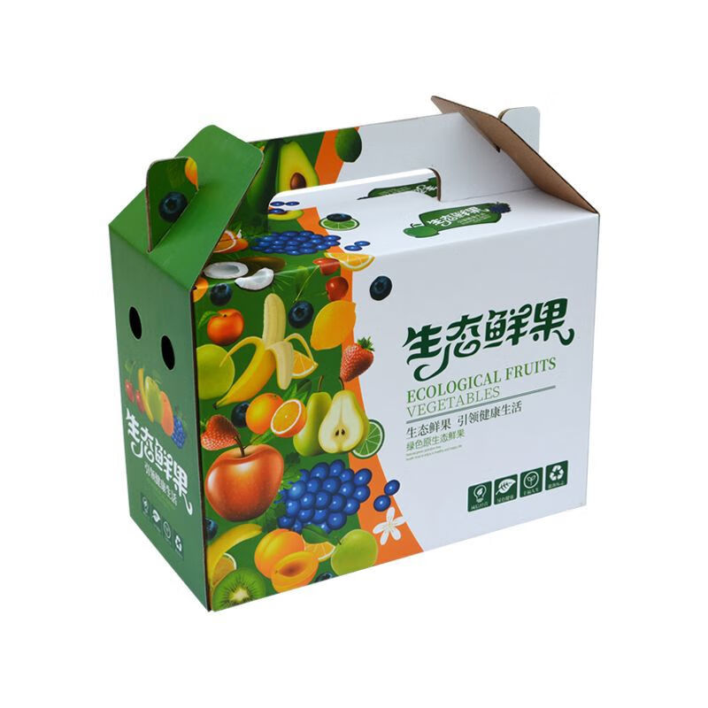 手提式水果礼盒箱子通用苹果礼盒李子桃子荔枝葡萄香瓜黄桃纸箱 红色鲜果时光版 5斤版拍下即29个箱子