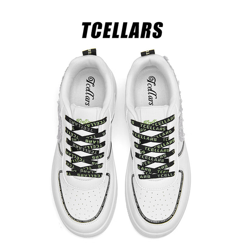 Tcellars板鞋男鞋2026春季新款荧光潮鞋低帮厚底增高运动休闲鞋子男款 影风白 39