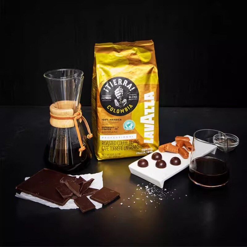 拉瓦萨（LAVAZZA）咖啡豆 大地系列哥伦比亚咖啡豆黑咖啡1kg 中度烘焙 1000g
