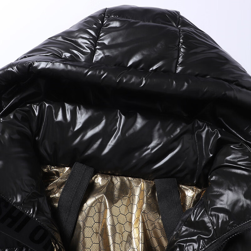 迈途【加厚保暖】黑金棉服连帽可脱卸秋冬高级感外穿外套防寒棉袄男女 黑金棉衣 XL