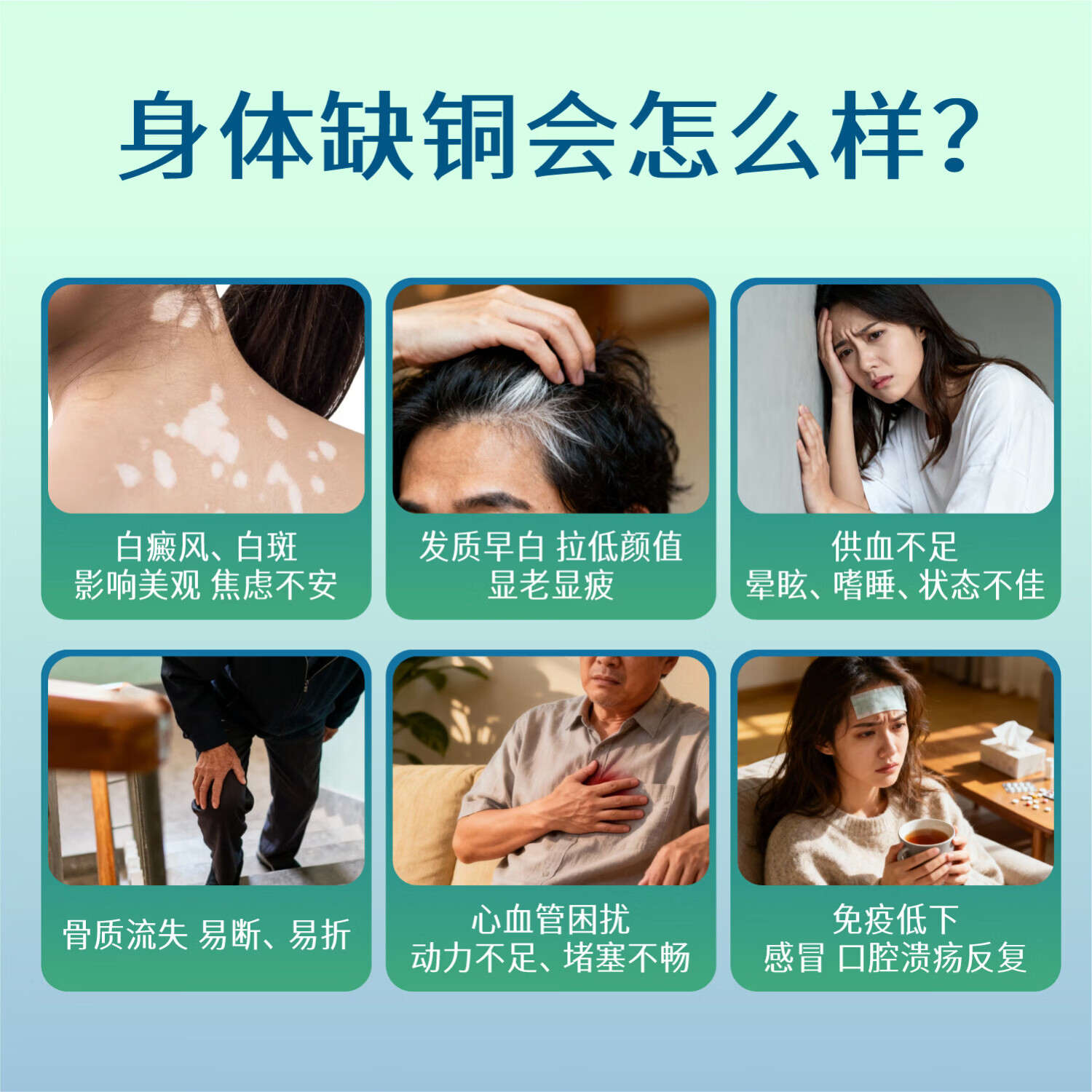 智力豆牌铜片葡萄糖酸铜科学补充铜微量元素蓝帽子认证保健品60片装/瓶 60片*1盒