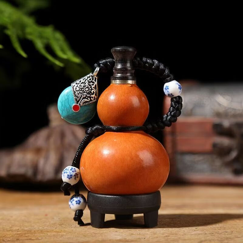 小酒葫芦装药丸天然手把件葫芦挂件手捻小葫芦包浆 蓝宝石配饰成品葫芦1个