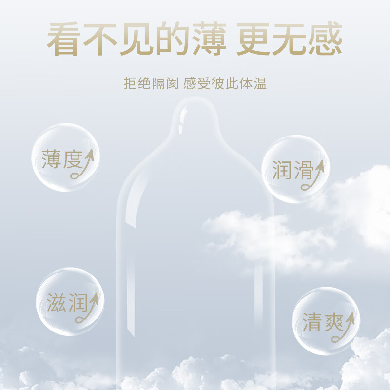朵芬妮裸感001超薄避孕套水润玻尿酸安全套新款超薄裸感安全套byt 玻尿酸水润幻薄裸感避孕套1盒（12支/盒） 标准