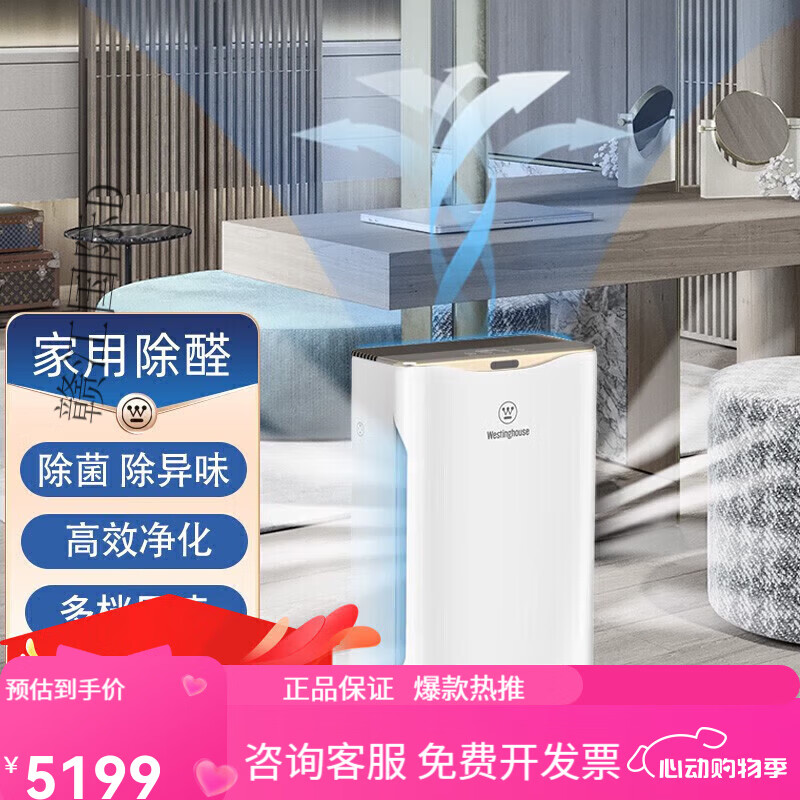 西屋（Westinghouse）Westinghouse空气净化器家用除甲醛除菌除异味除二手烟味HXM8759 AWT-2000G空气净化器