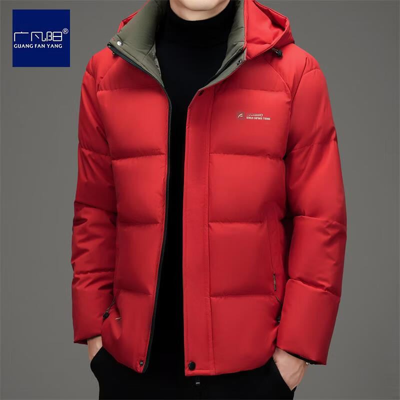 广凡阳晋江棉服男短款可拆卸连帽纯色加厚2025冬季新款中年男士高档棉袄 卡其色 5XL (建议170-195斤)