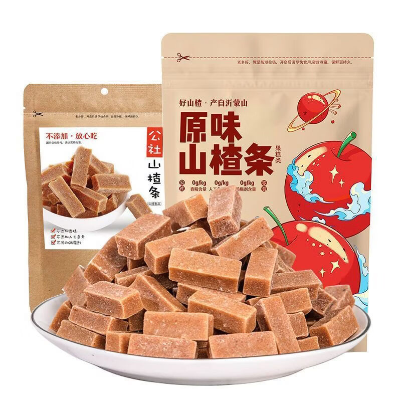 沂蒙公社新品山楂條兒童寶寶零食原味山楂條600g開胃解膩山楂零食蜜餞 原味山楂條600g