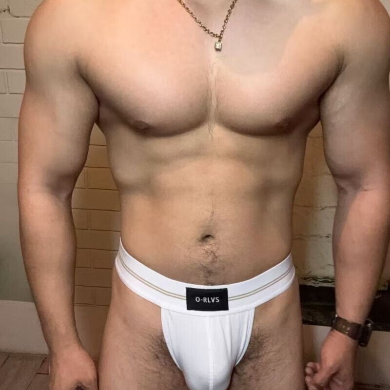 ORLVS男士内裤男低腰高叉三角内裤性感U凸舒适健身运动透气肌肉男 藕粉 1条 2XL