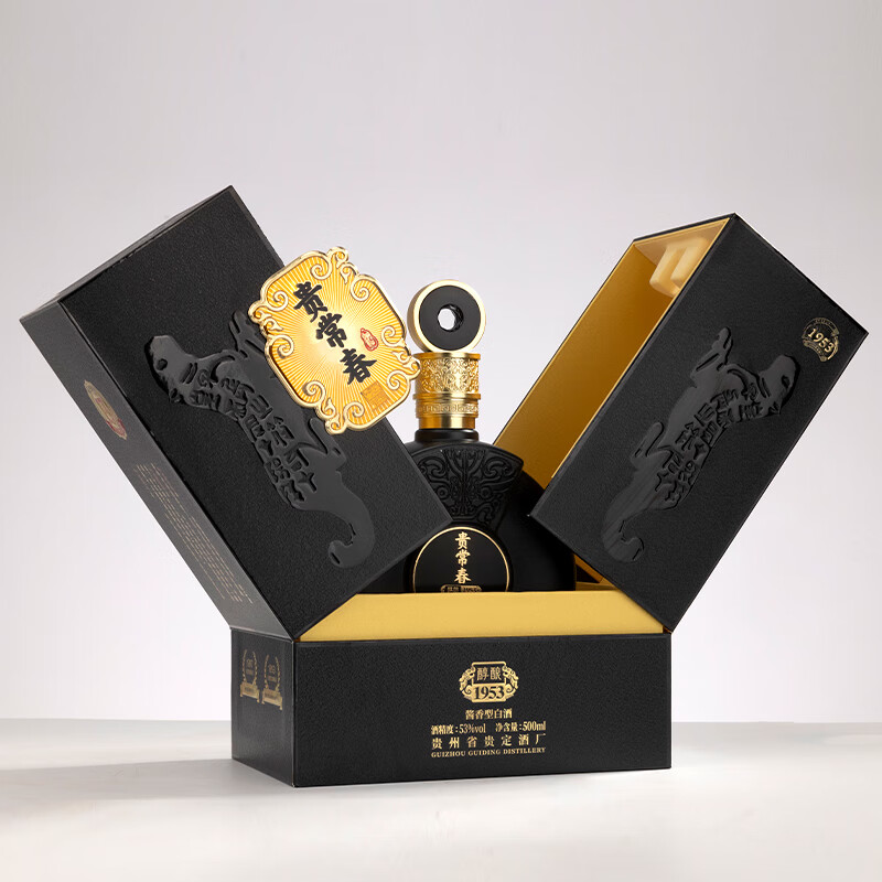 贵常春醇酿1953 贵常春1953 白酒53度酱香型纯粮食酒坤沙大曲贵长春 53%vol 500mL 1瓶 黑色包装