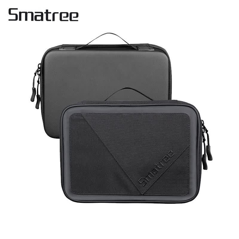 Smatree适用Apple数码配件整理包2025新款ipadmini7/6平板收纳手提包数据线 线硬碟U盾充电器收纳盒分区硬 黑色 10寸