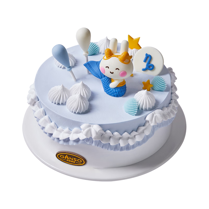元祖（GANSO）生日蛋糕同城配送 当日送达新鲜儿童鲜奶蛋糕动物奶油表白星座 抱抱摩羯（摩羯座） 8号（3-5人食用）
