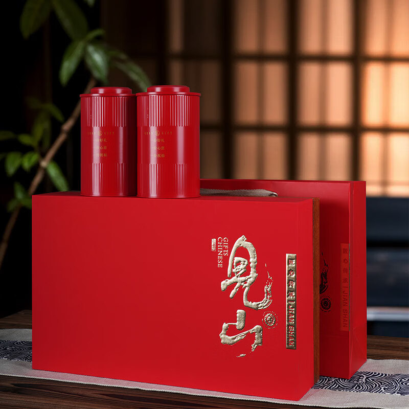 怀海茉莉花茶飘雪红茶特级浓香型茶叶礼盒装送人长辈年货过年送礼300g 万事兴龙正山小种罐装150g
