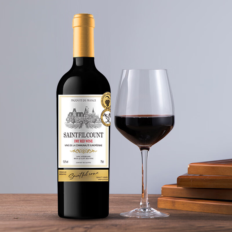 圣菲尔伯爵干红法国进口红酒自饮送礼葡萄酒原酒进口750ml 囤货6瓶装