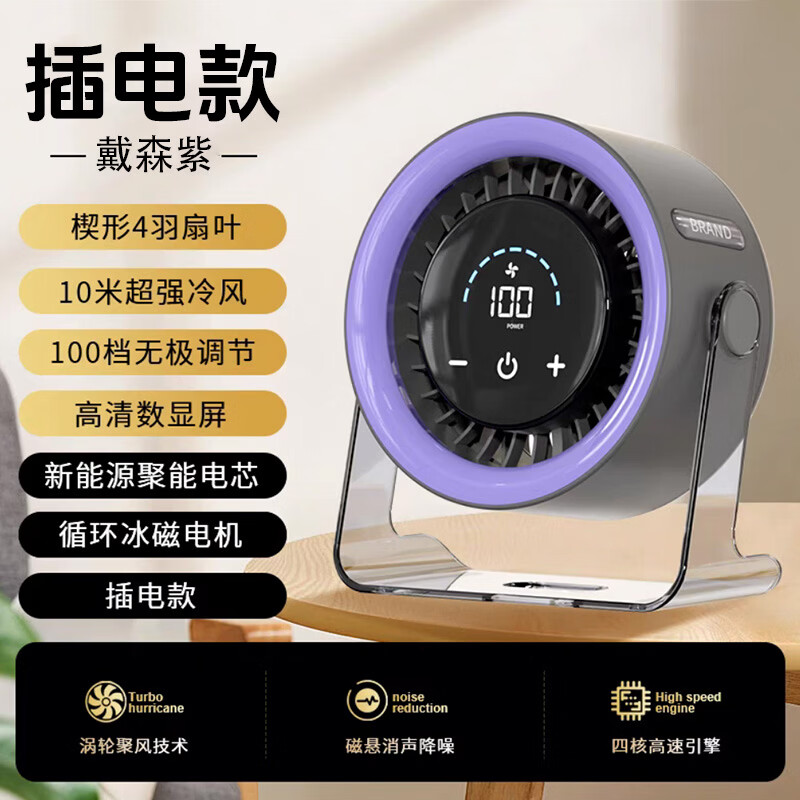 有厘头【空气循环扇】桌面小型风扇USB家用台式小电扇涡轮制冷便携大风力空调扇宿舍厨房办公室挂壁卧室 「插电款-柠檬黄」100档无极风力 触屏感应 台挂两用 京东折扣/优惠券