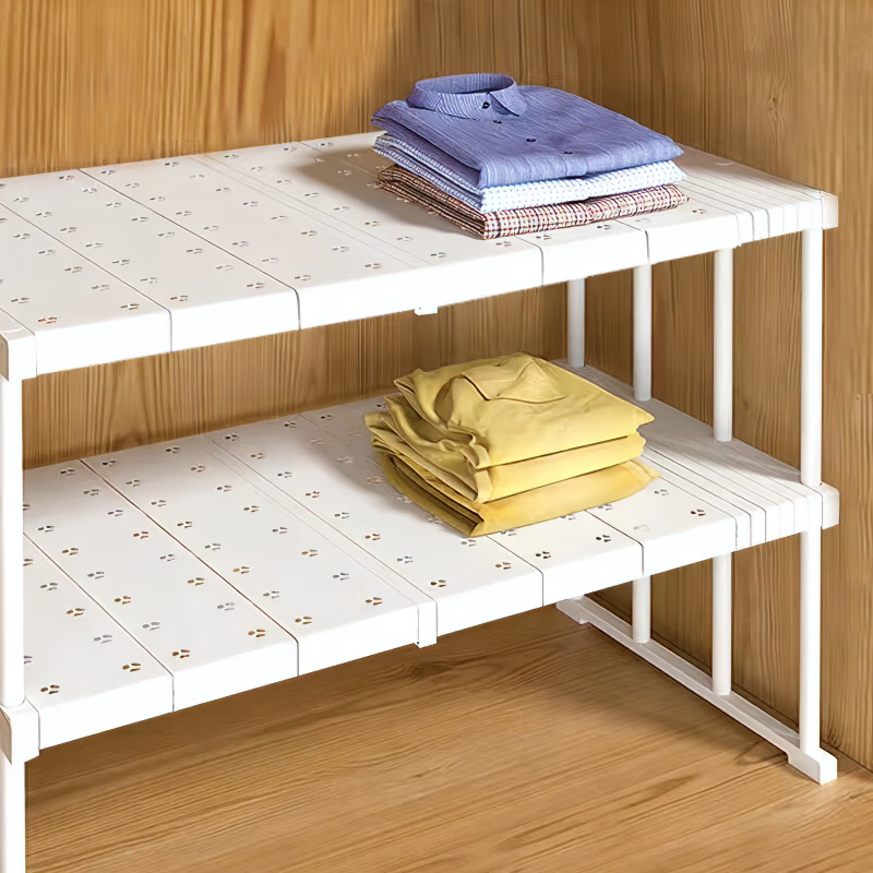 馨婺家衣柜分层隔断板收纳置物架家用橱柜宿舍收纳神器结实可伸缩免打孔 长27-40宽24高25【加强承重】